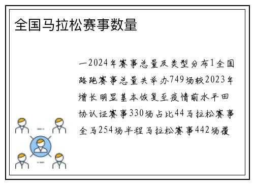 全国马拉松赛事数量